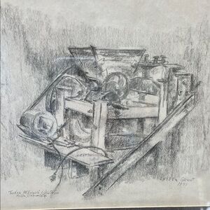 1977 LaVern Grant Original pencil drawing Tucker McLaines’ Cider Press Miola, PA